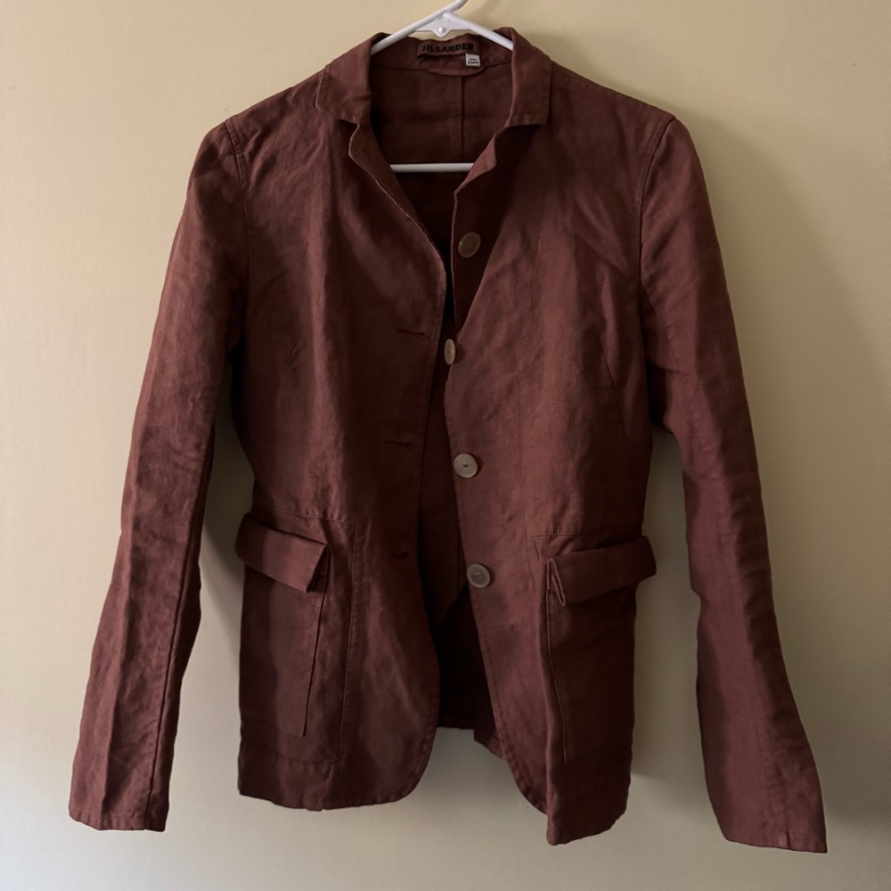 Vintage Jil Sander Terracotta Heavy Linen Jacket